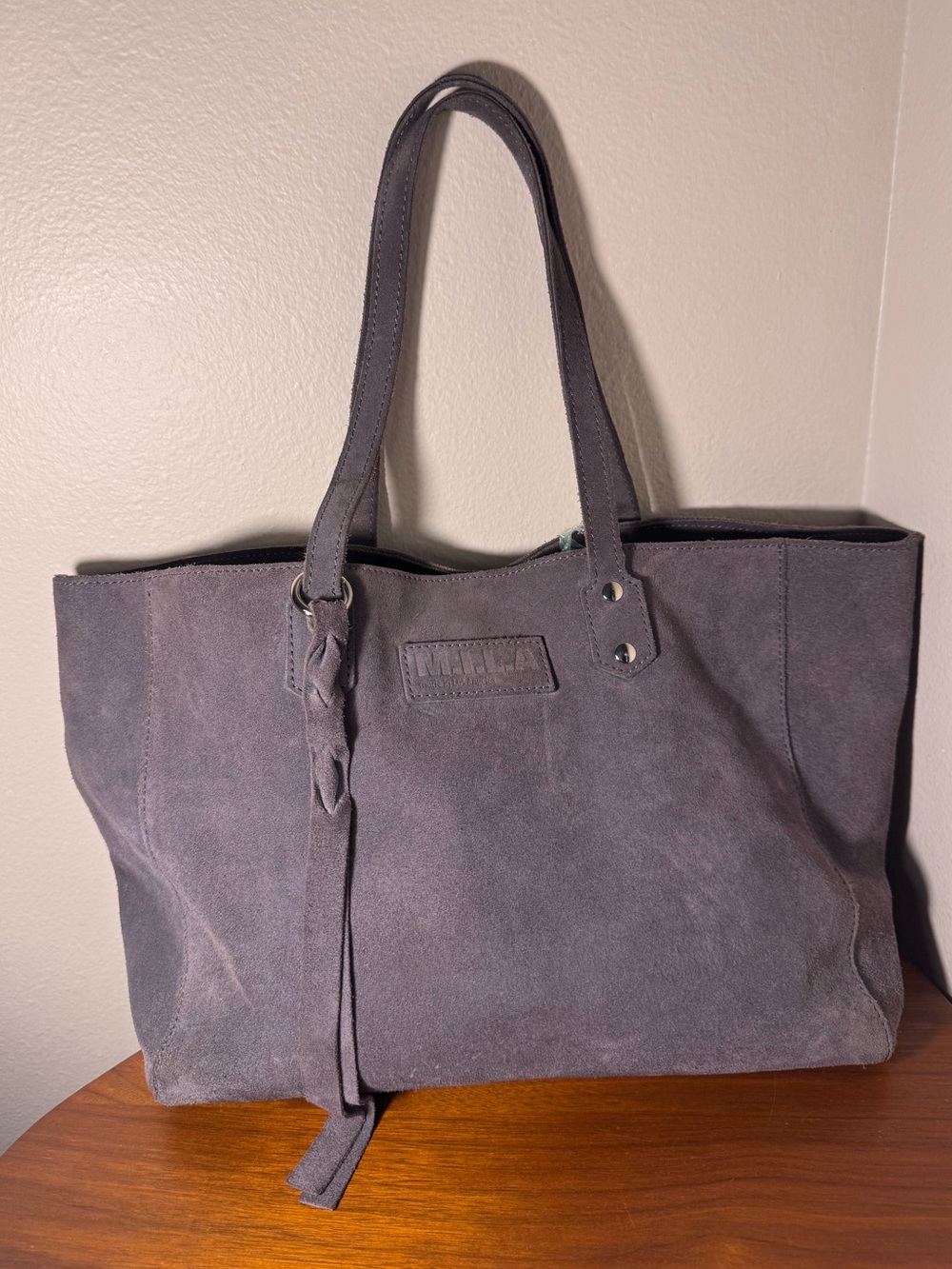 M.I.L.A. Suede Leather Luxury Tote Bag